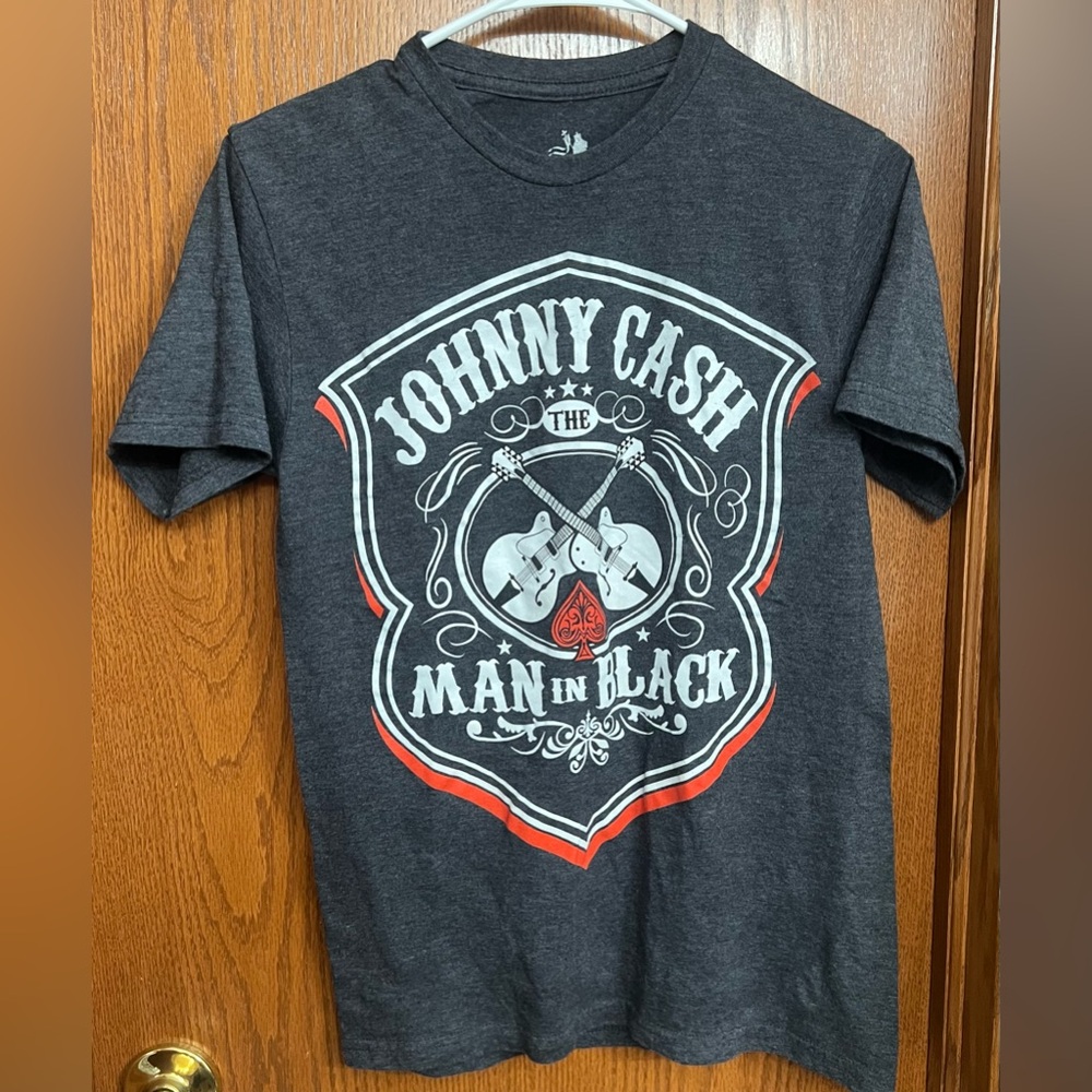 Zion Men’s Johnny Cash Charcoal Gray Tshirt Size S